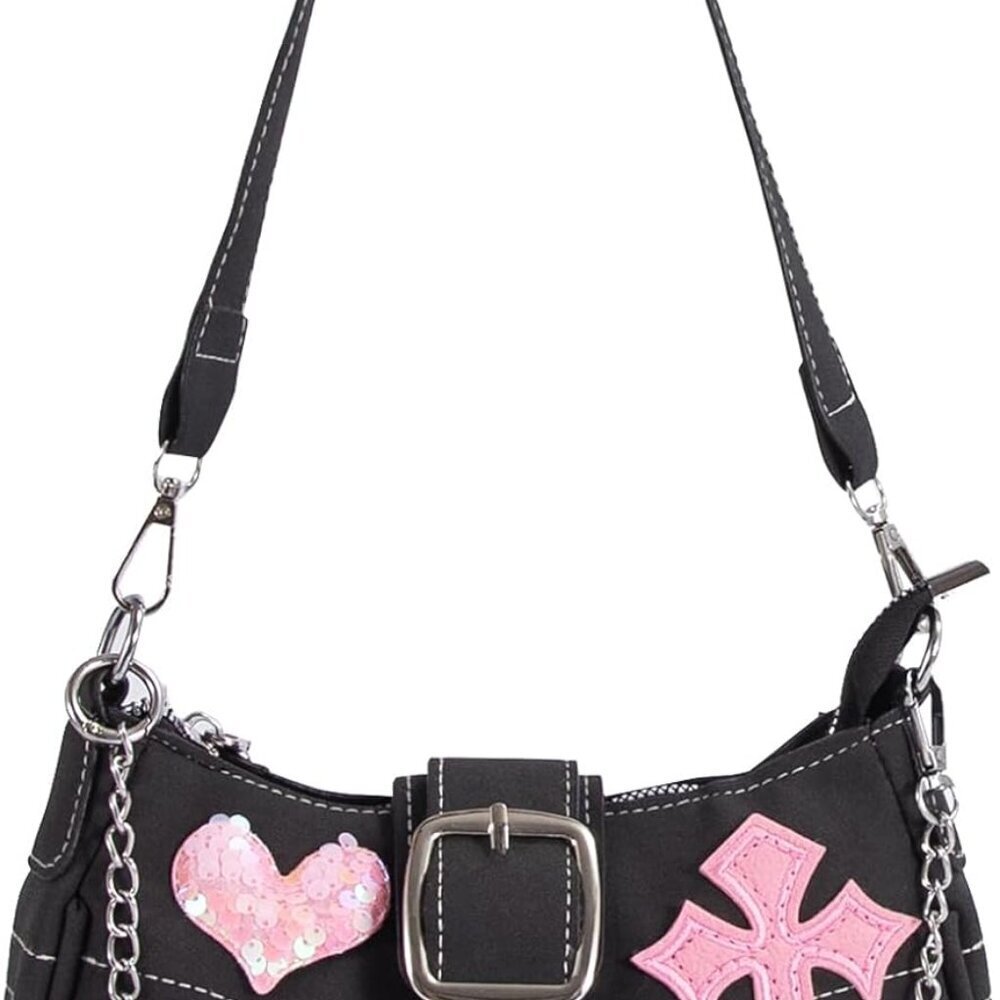 Y2K Purse Hand Bag Denim Star Pattern Small Shoulder Bag for Women Retro